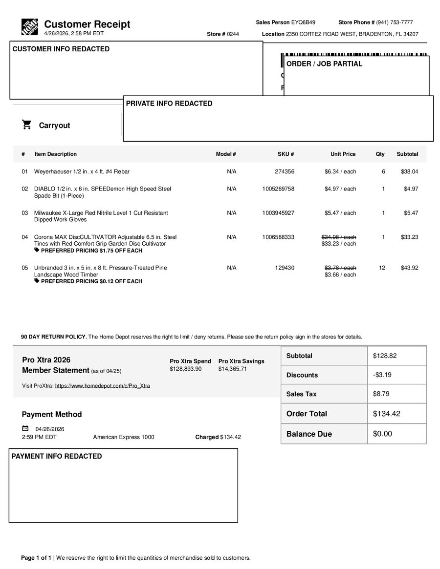 H0244 680710 Receipt