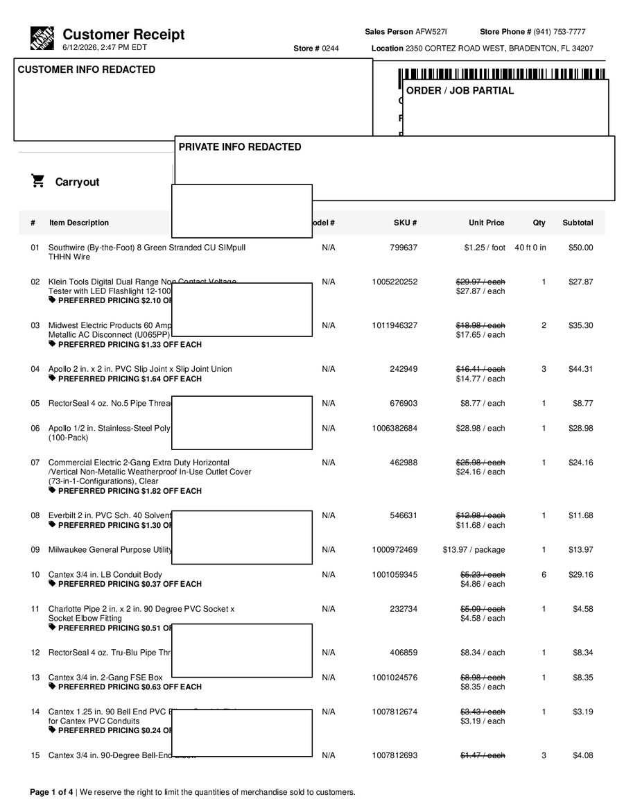 H0244 691718 Receipt