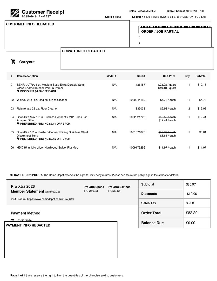 H1863 417686 Receipt