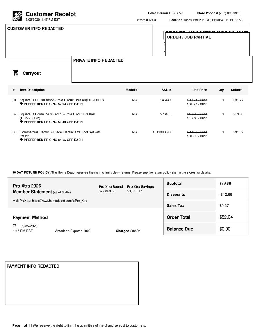 H6304 467352 Receipt