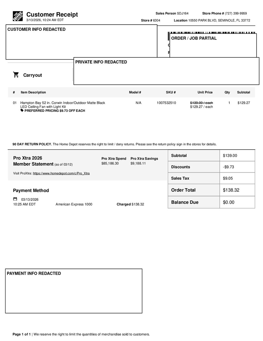 H6304 468717 Receipt