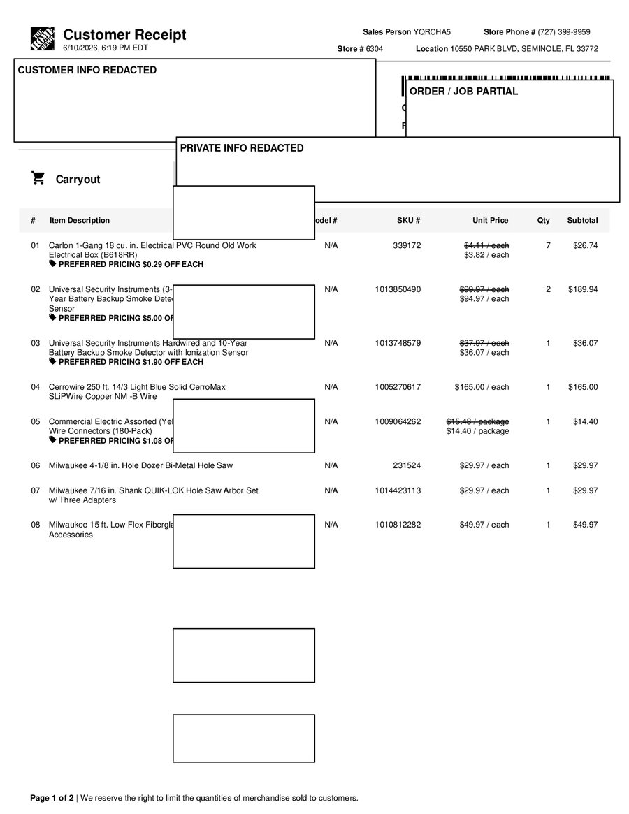 H6304 484108 Receipt