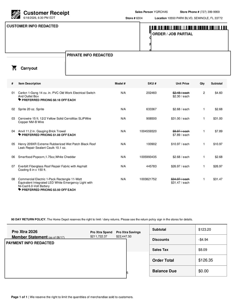H6304 485686 Receipt