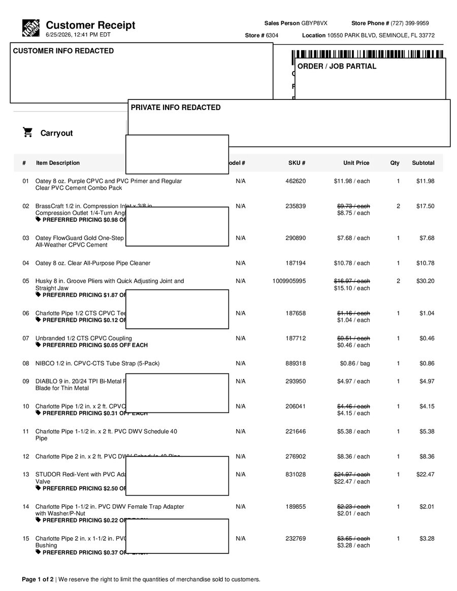 H6304 486892 Receipt