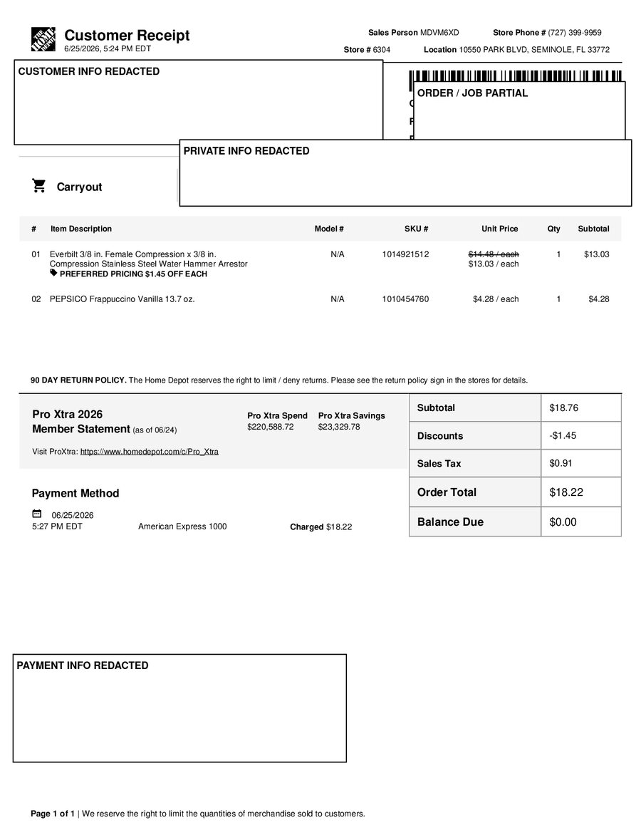 H6304 486965 Receipt
