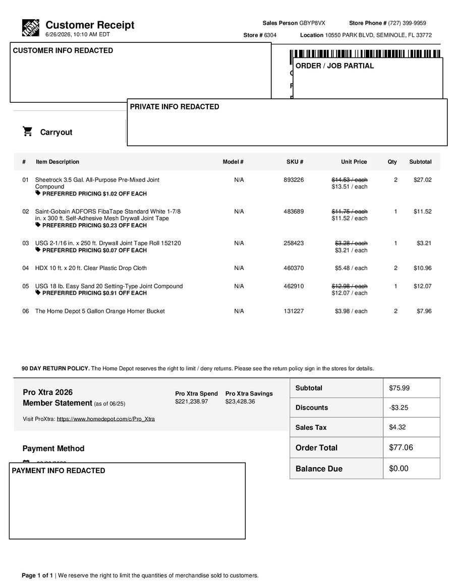H6304 487023 Receipt