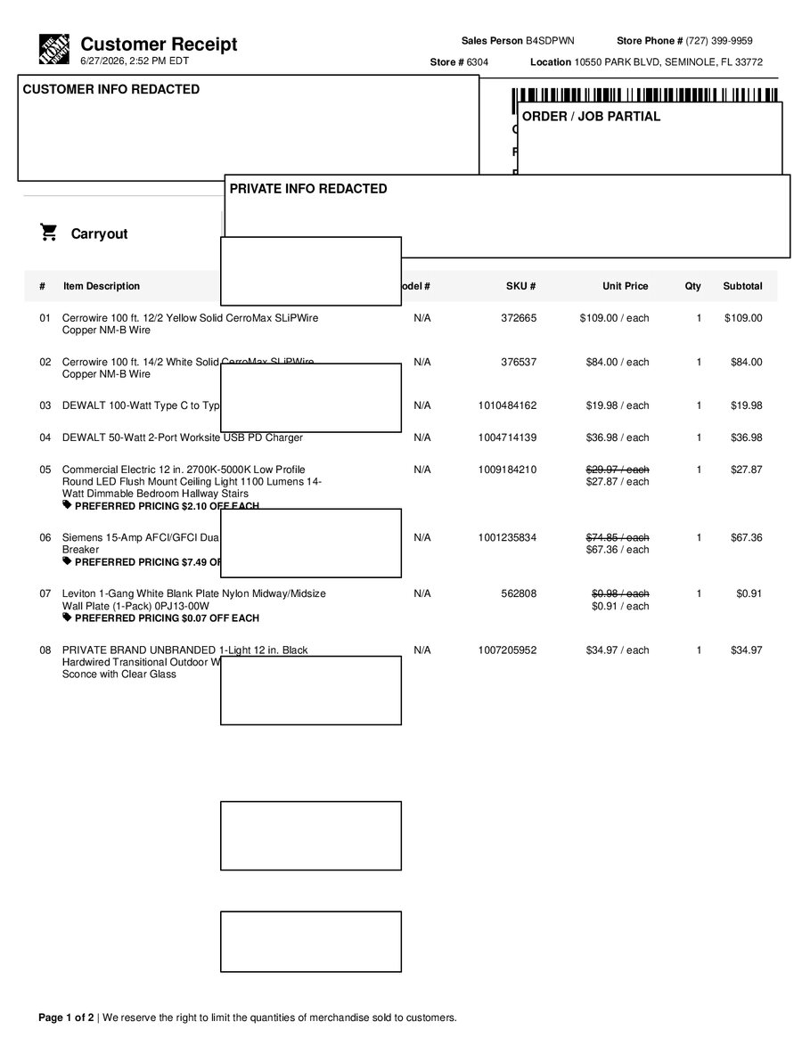 H6304 487267 Receipt