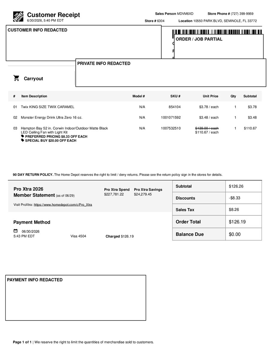 H6304 487860 Receipt