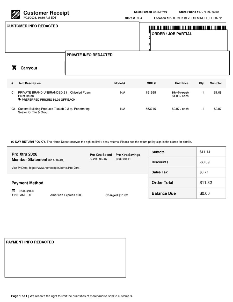 H6304 488141 Receipt