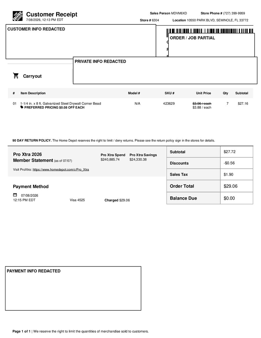 H6304 489133 Receipt