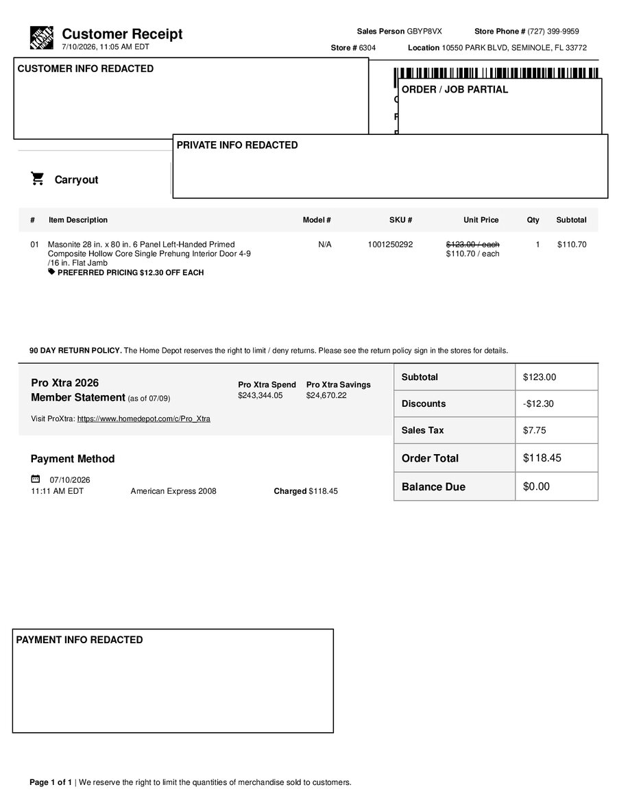H6304 489521 Receipt