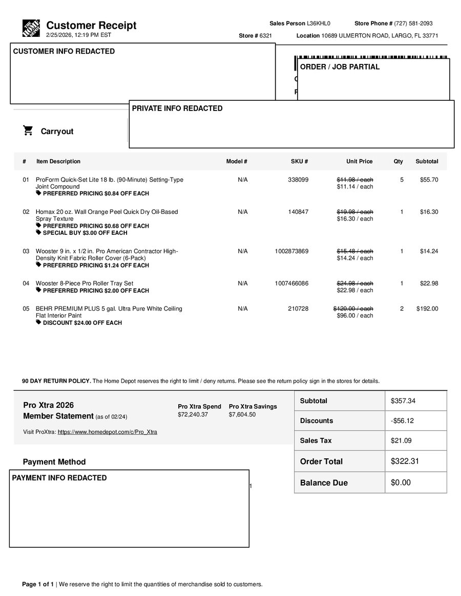 H6321 519106 Receipt