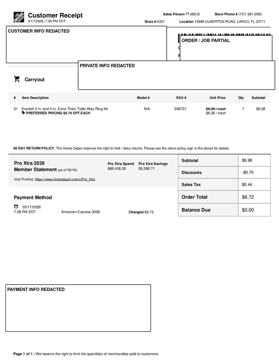 H6321 522956 Receipt