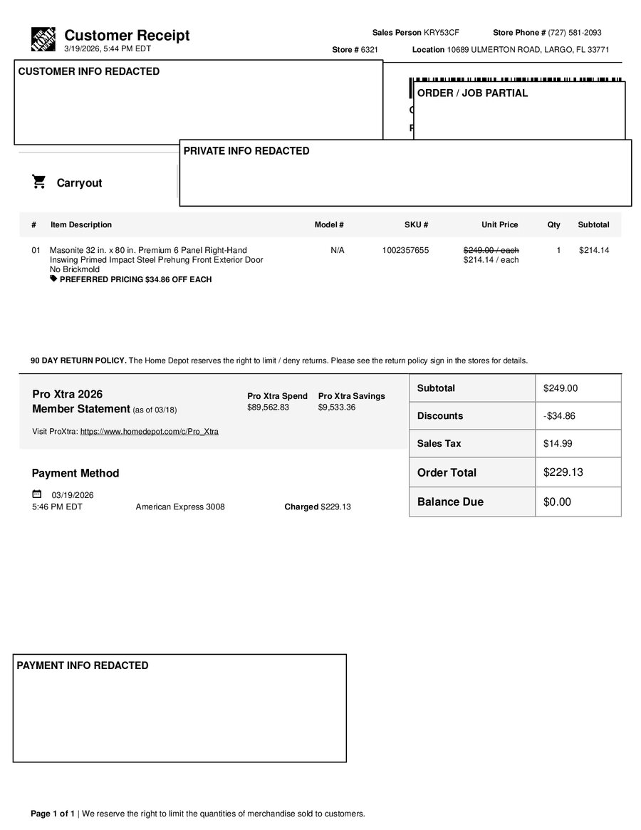 H6321 523389 Receipt