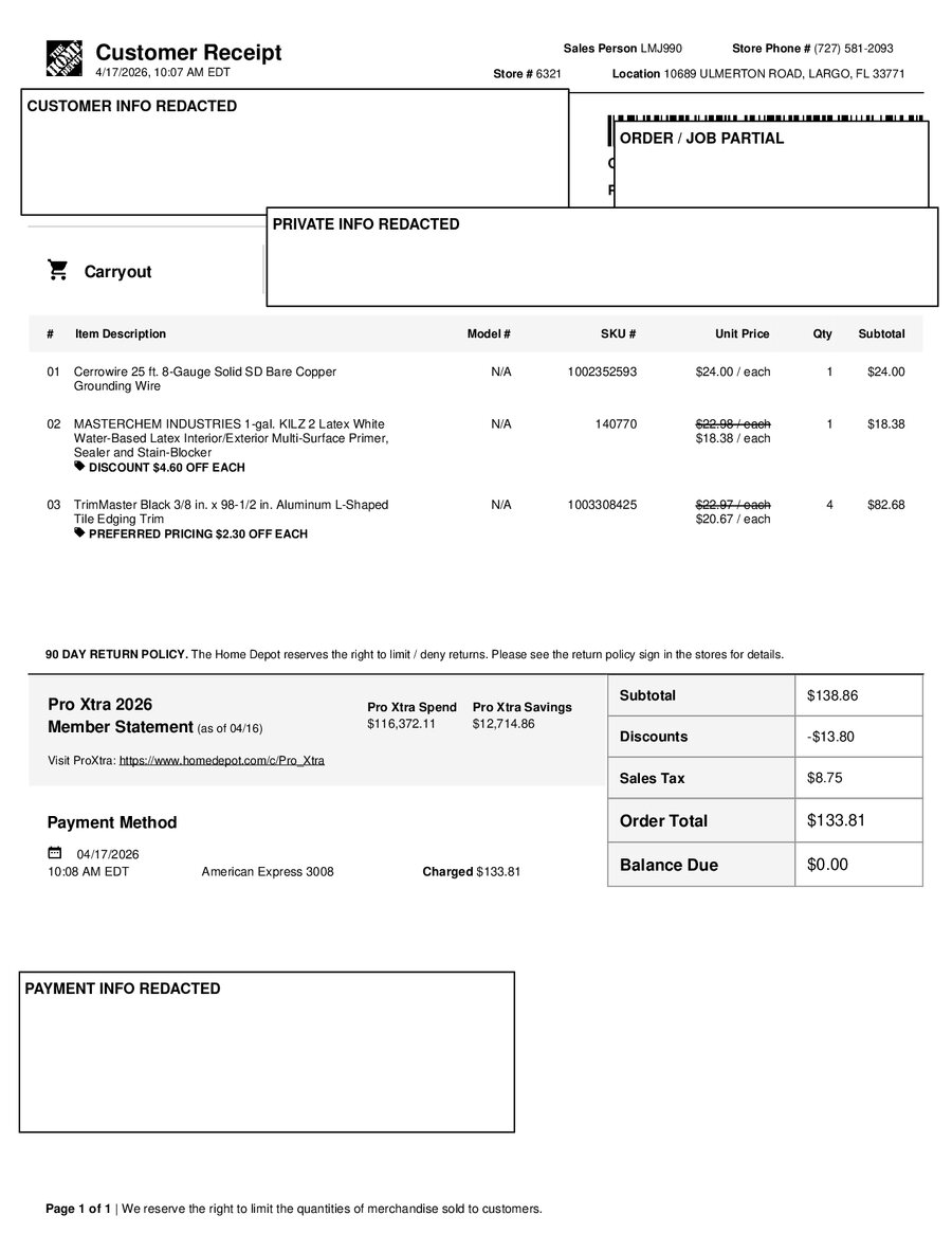 H6321 528671 Receipt