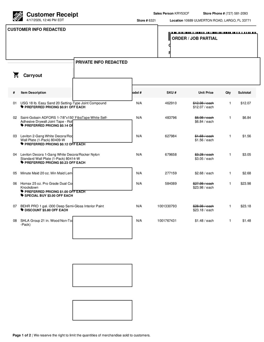 H6321 528740 Receipt