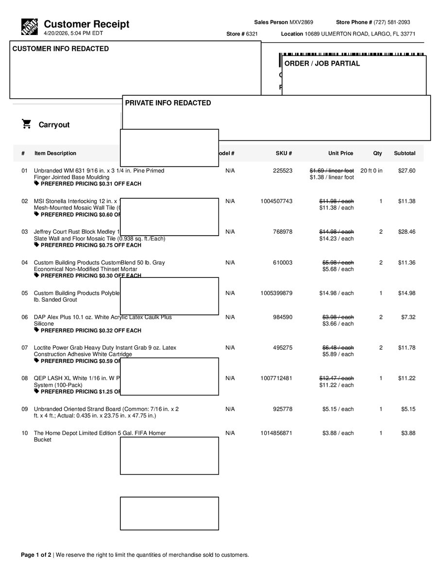H6321 529203 Receipt