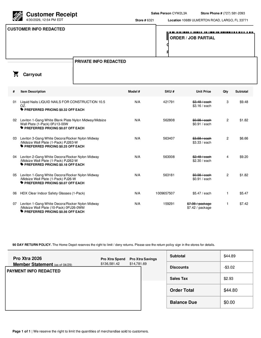 H6321 531219 Receipt