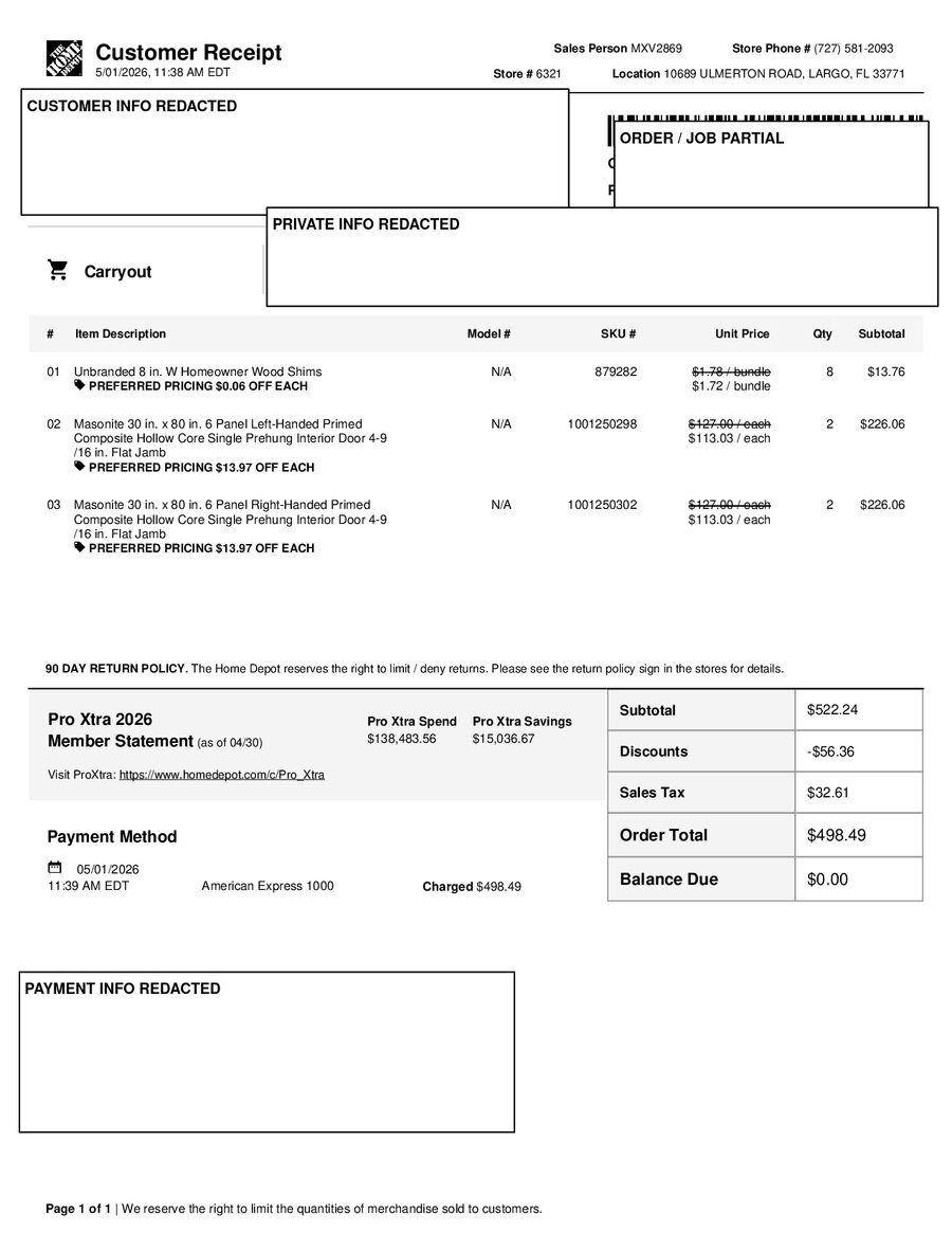 H6321 531375 Receipt