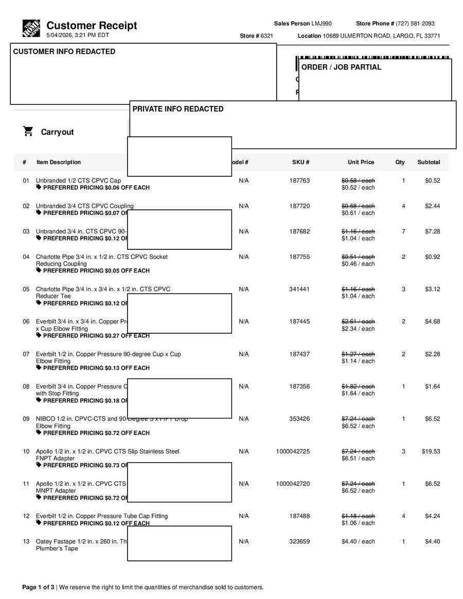 H6321 531781 Receipt