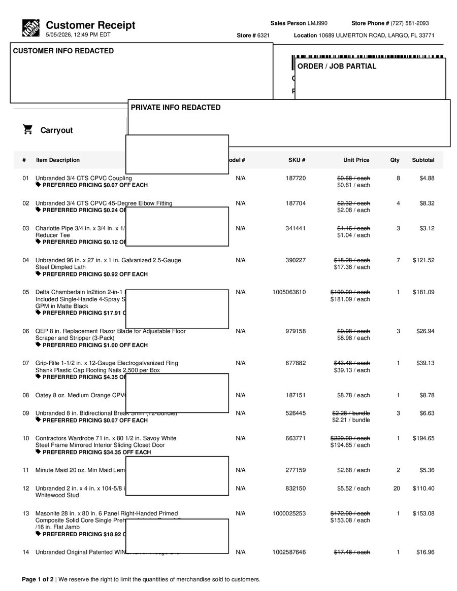 H6321 531957 Receipt