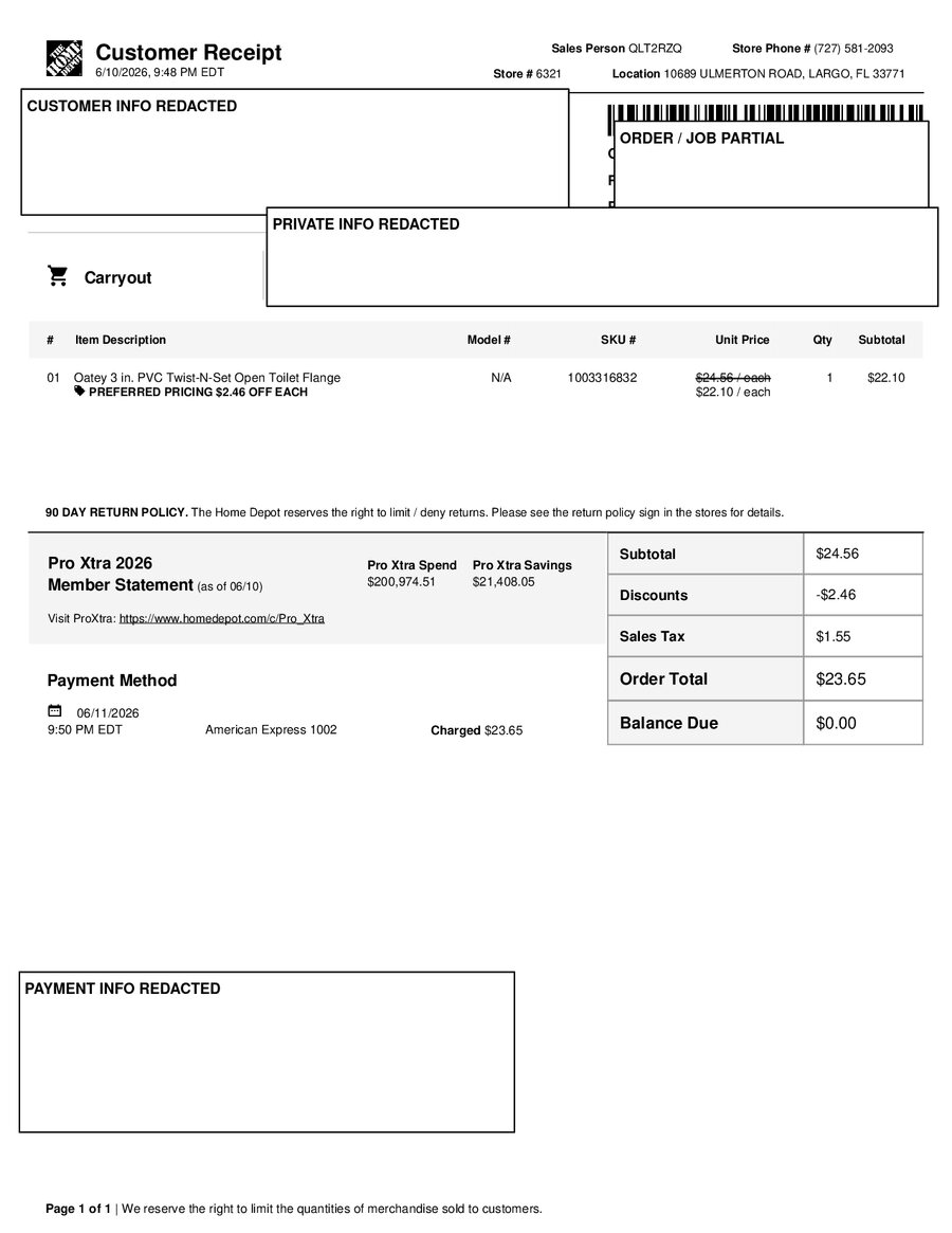 H6321 538545 Receipt
