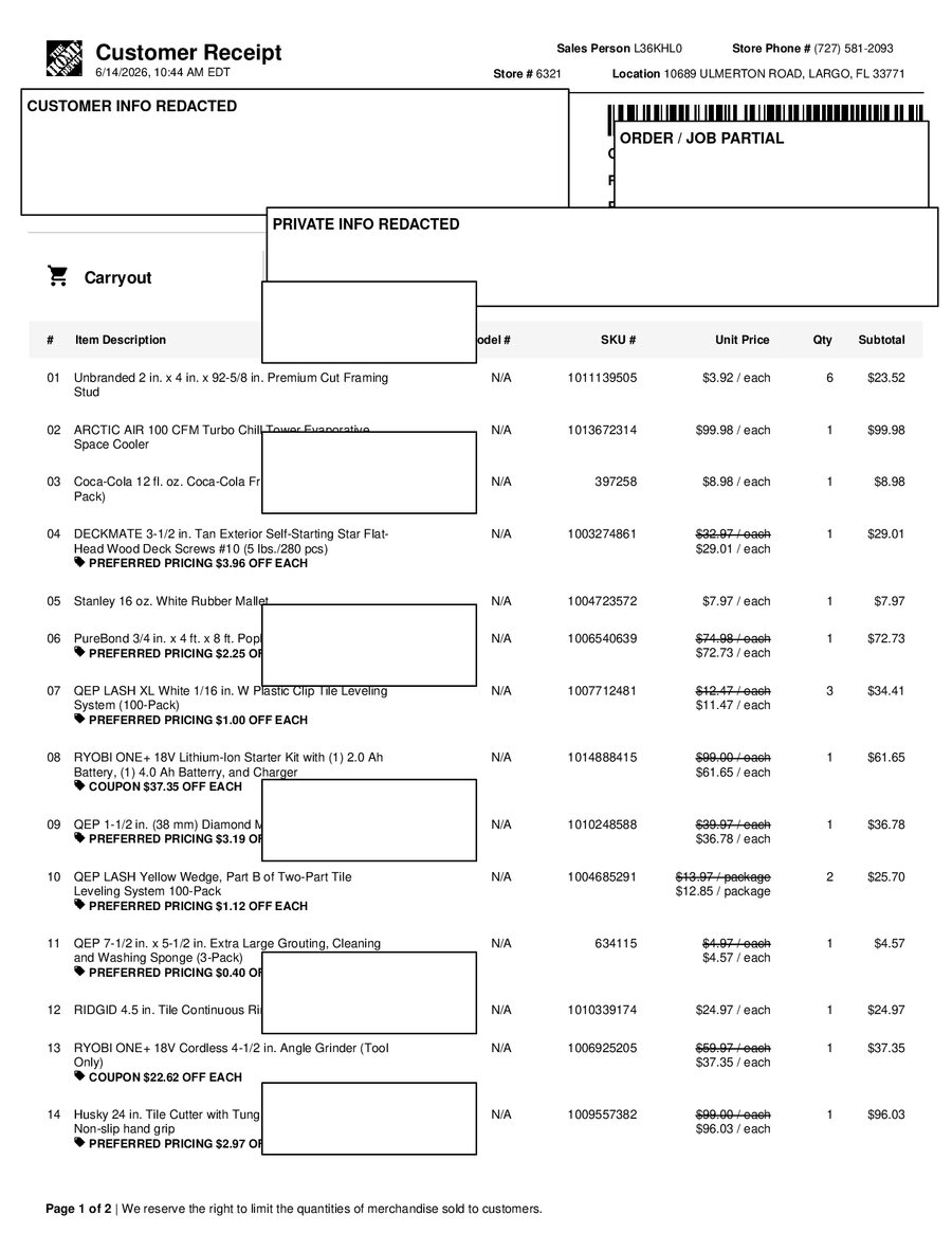 H6321 539123 Receipt