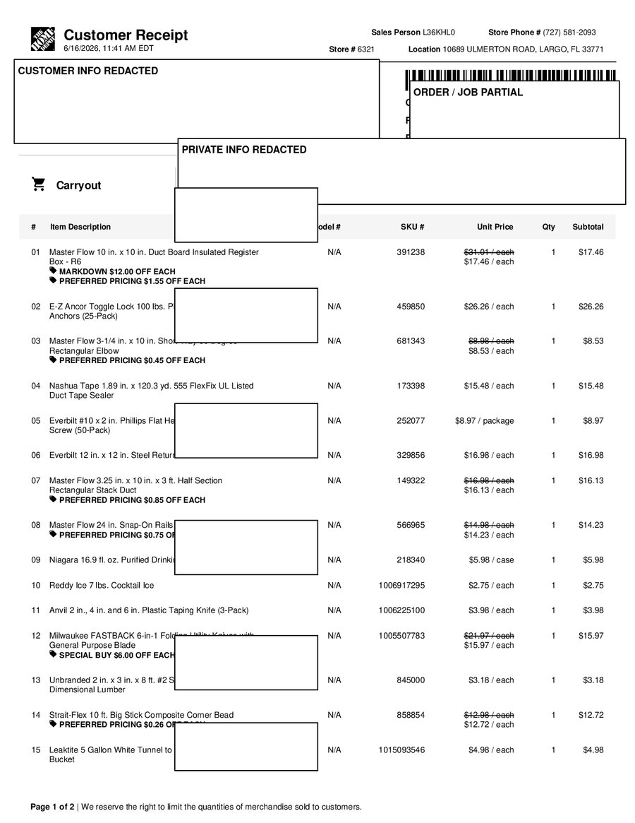 H6321 539518 Receipt
