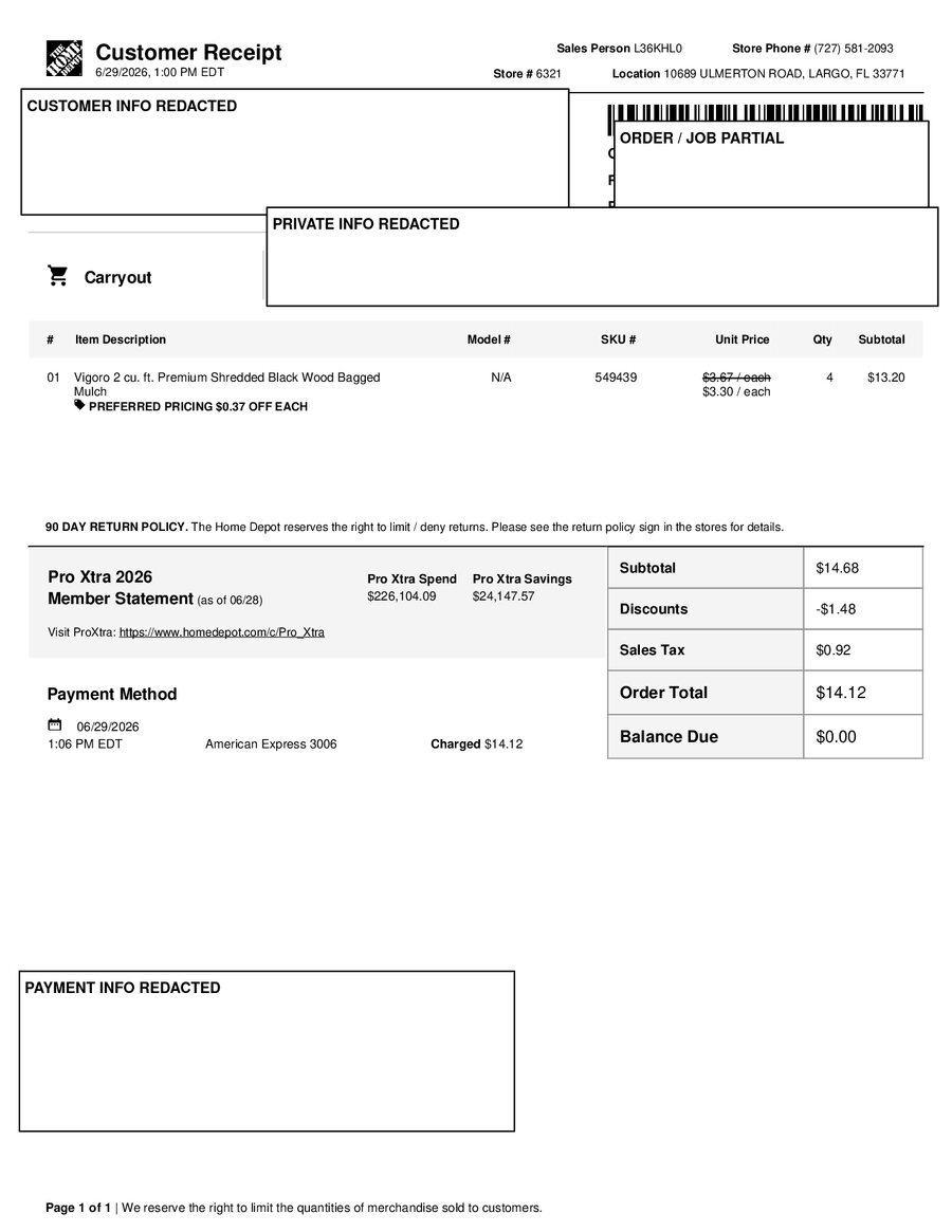 H6321 541856 Receipt