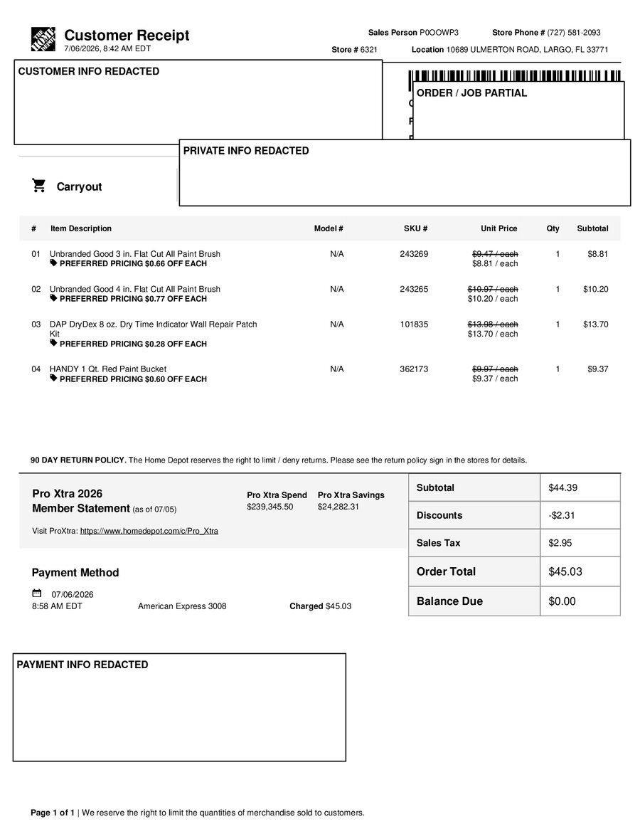 H6321 542858 Receipt