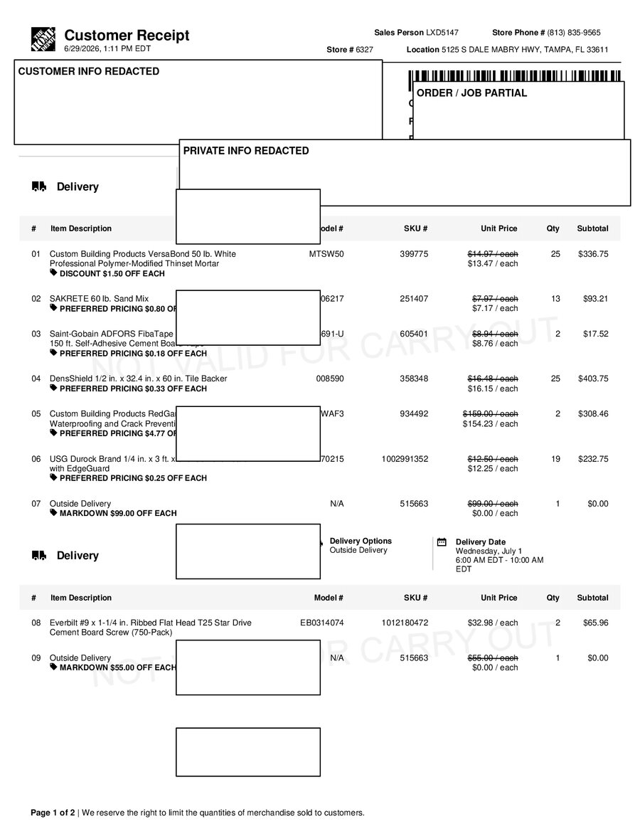 H6327 396786 Receipt
