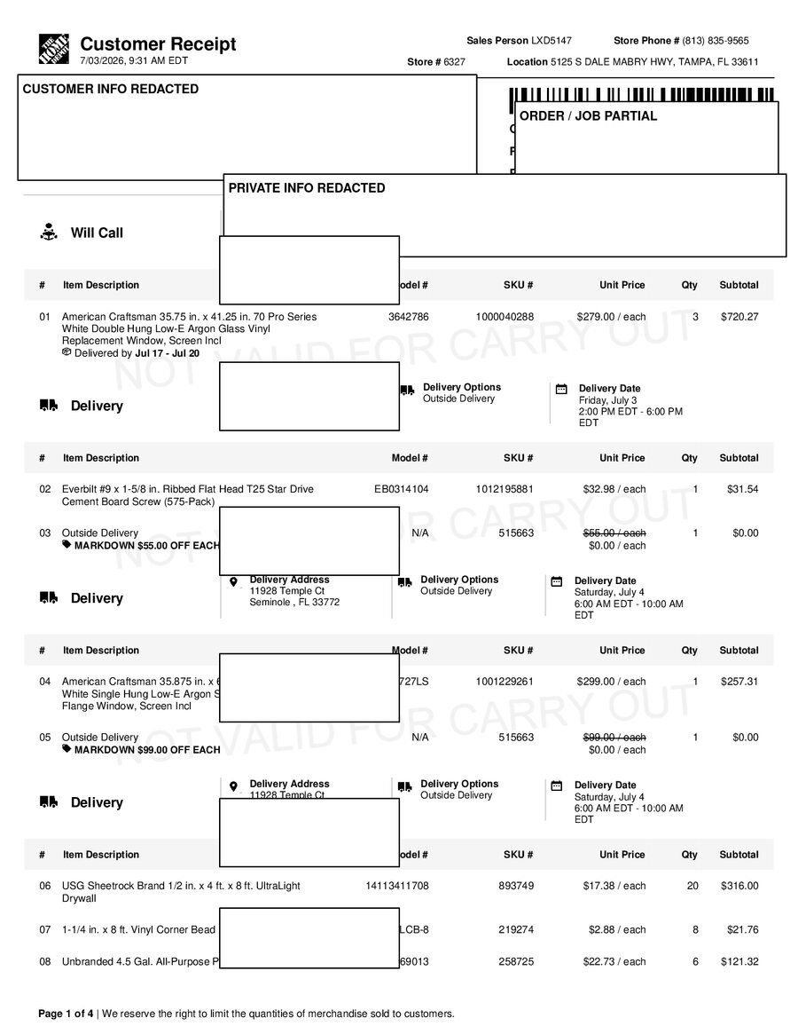 H6327 397317 Receipt