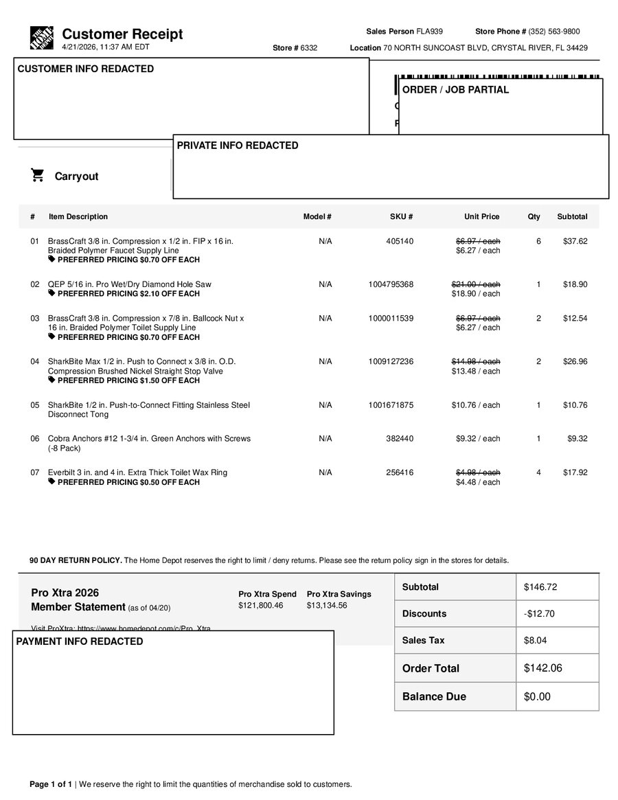 H6332 424192 Receipt
