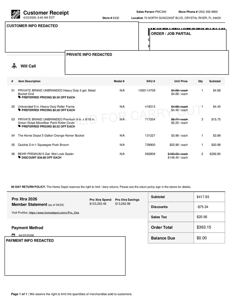 H6332 424550 Receipt
