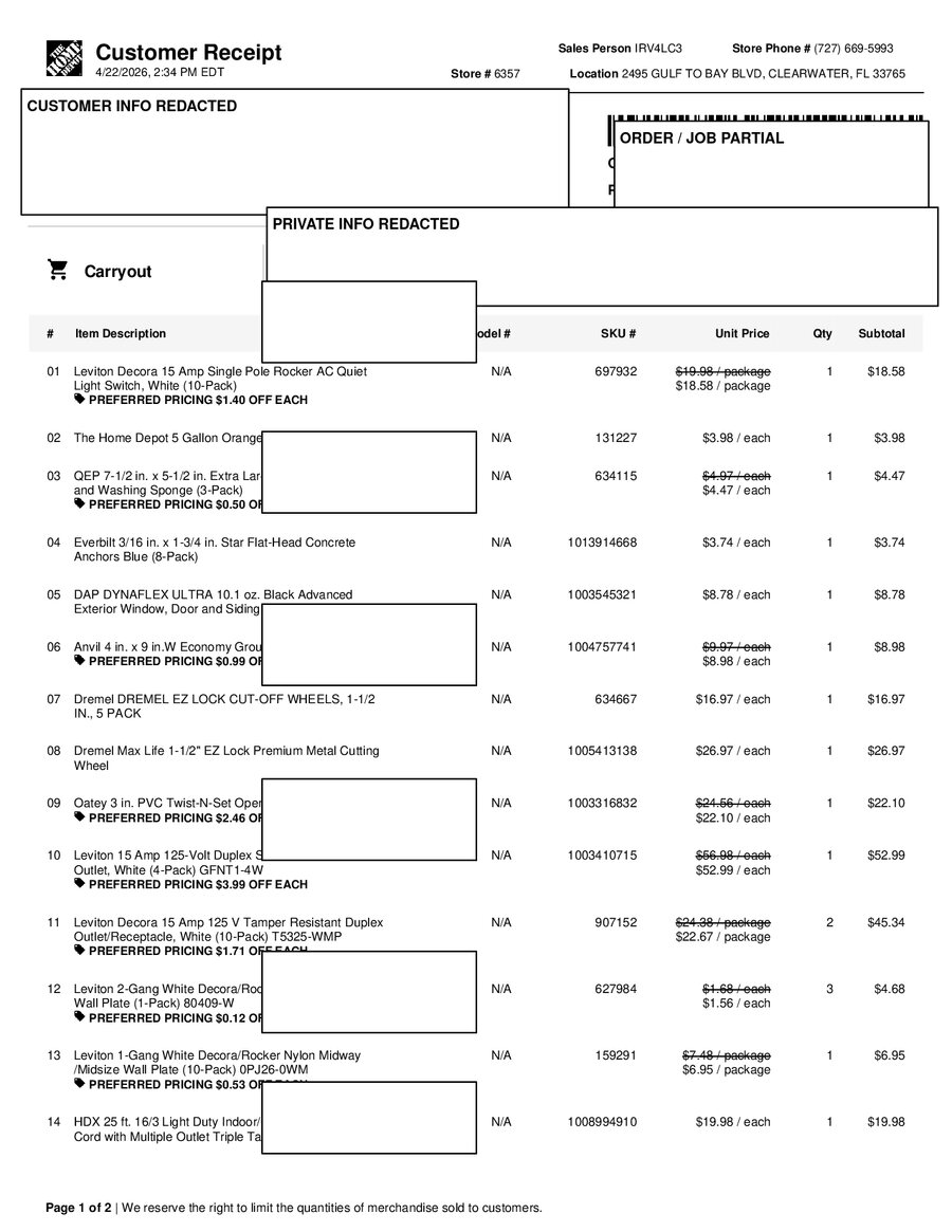 H6357 602695 Receipt