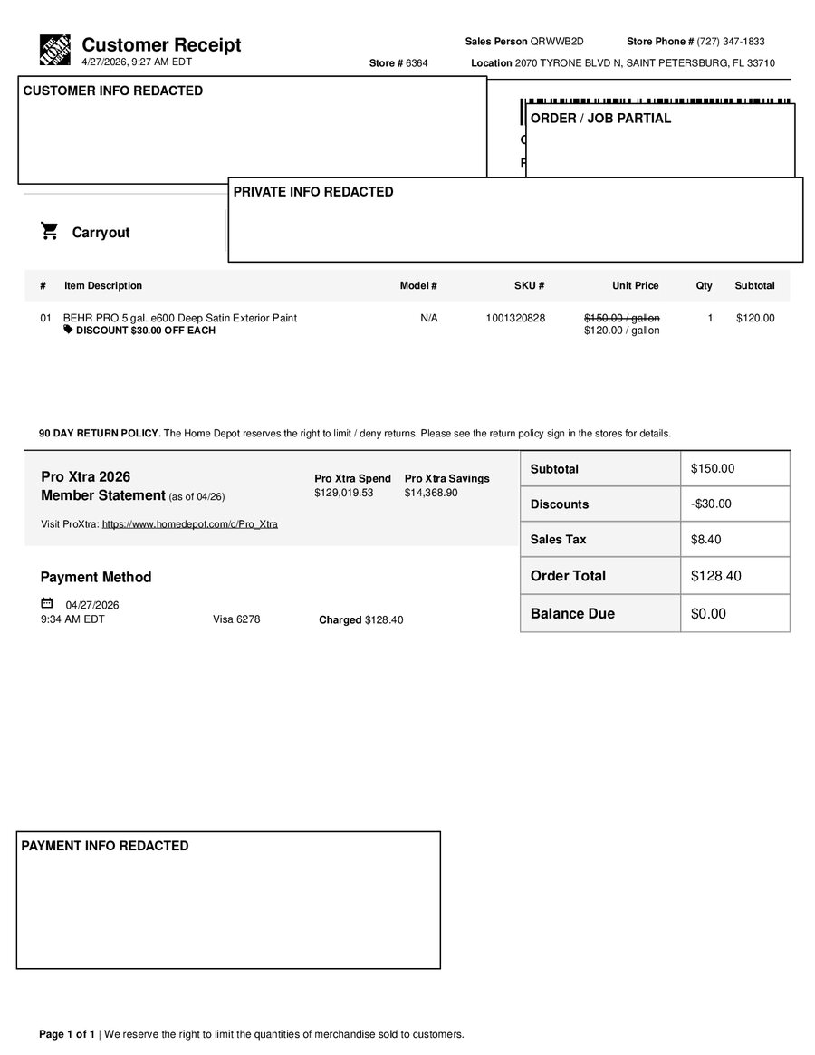 H6364 484526 Receipt