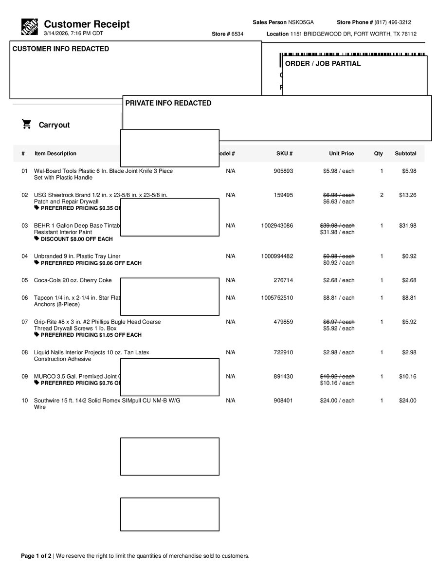 H6534 530076 Receipt
